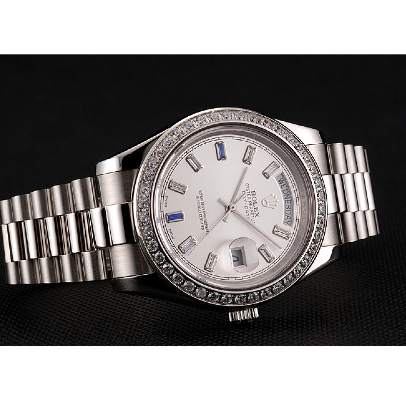 Good Copy Rolex Watches Steel Bracelet Swiss 1454109 Diamonds Day-Date Bezel Rolex Staineless 0514